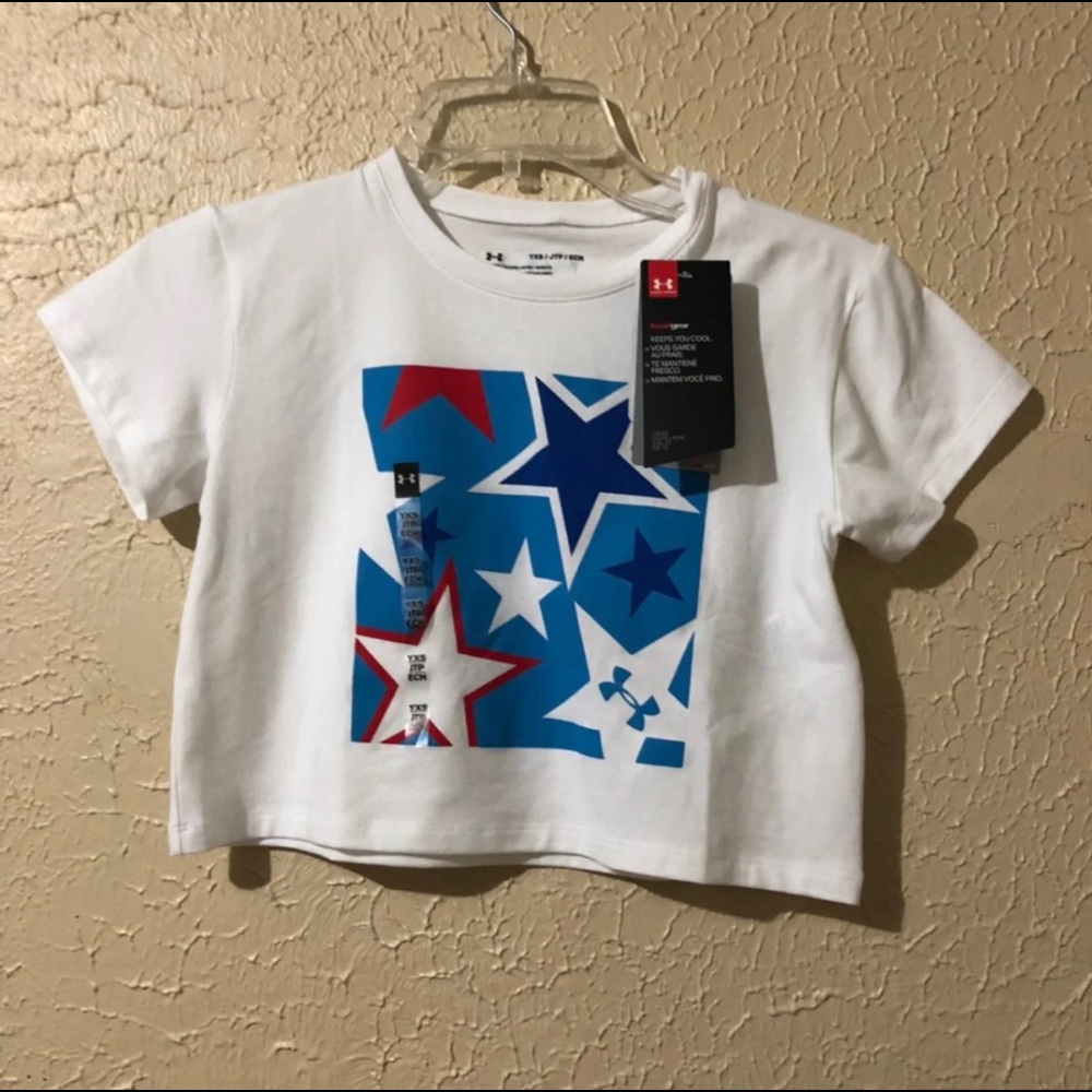 Under Armour Girls American Star Crop Tee